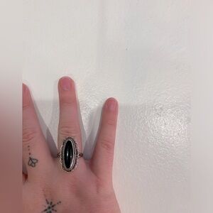 Sterling silver black ring